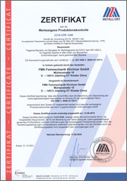 Zertifikat EN 1090 Aktualisierung 2021